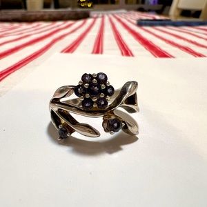 Tanzanite sterling silver ring, size 5 or 6